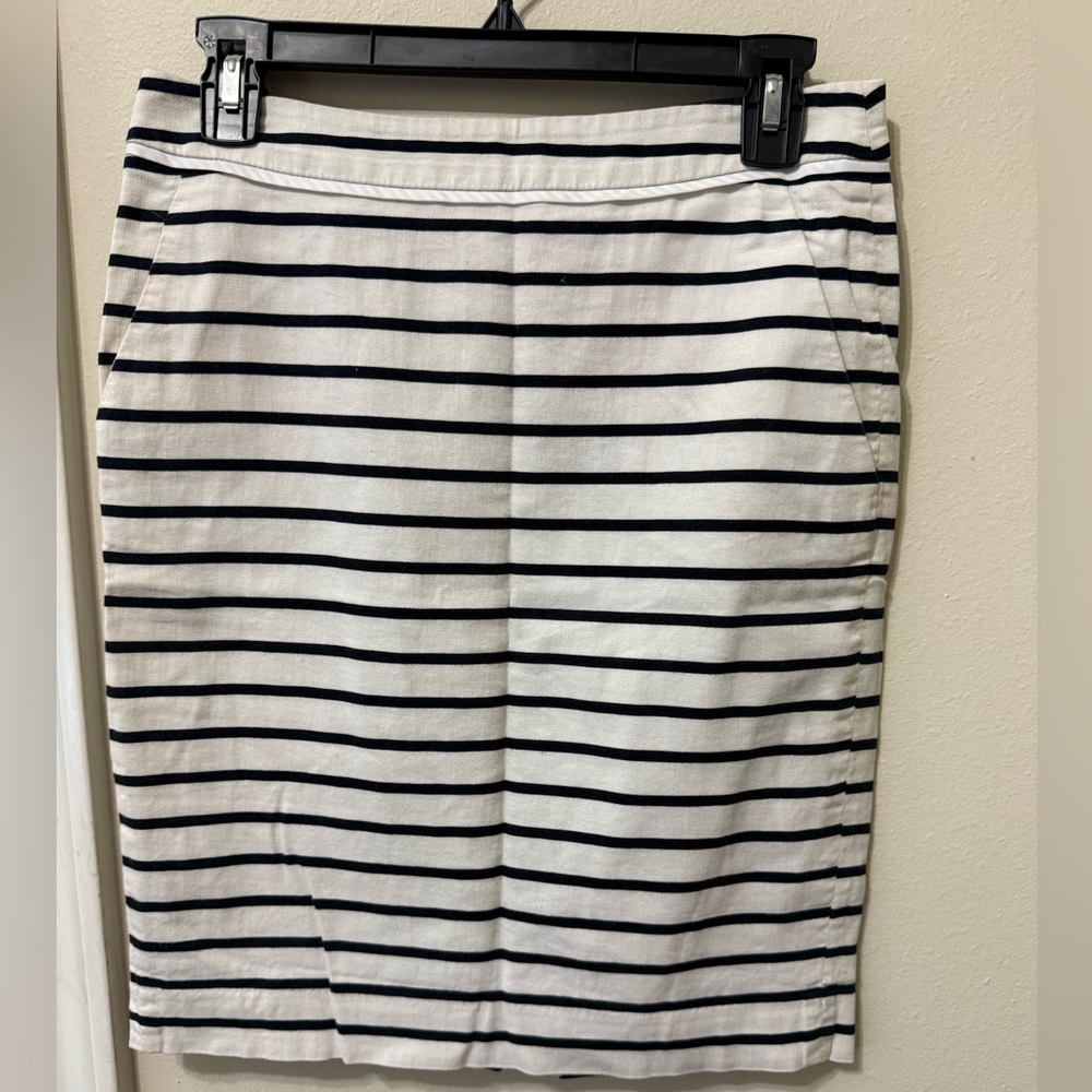 The Limited Black and White Striped Pencil Skirt